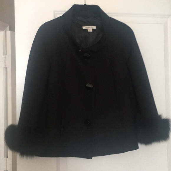 MARELLA elegant jacket with fox fur - Picture 2 of 6